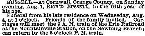 Richard Bussell - Obituary Aug 1880