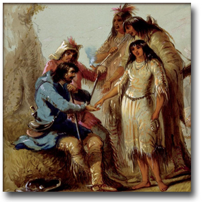 painting of The Trapper's Bride, 1845